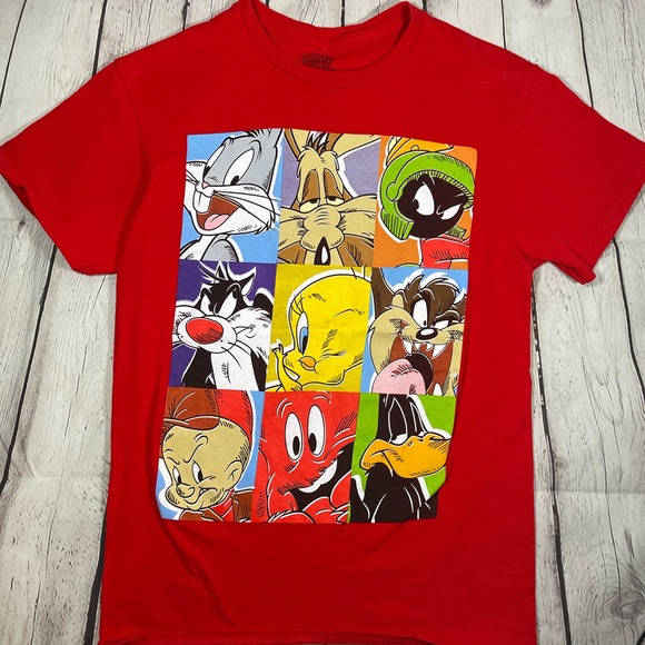 Looney Tunes Vintage Mens Character T-Shirt Red - Picture 4 of 5